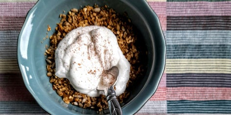 Séré avec crumble aux pommes